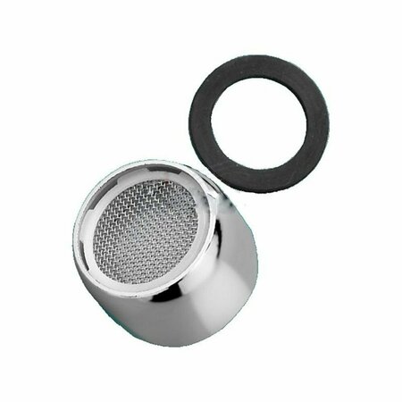 AMERICAN IMAGINATIONS 0.9375 in. Round Chrome-Black Faucet Aerator in Rubber- Stainless Steel AI-38108